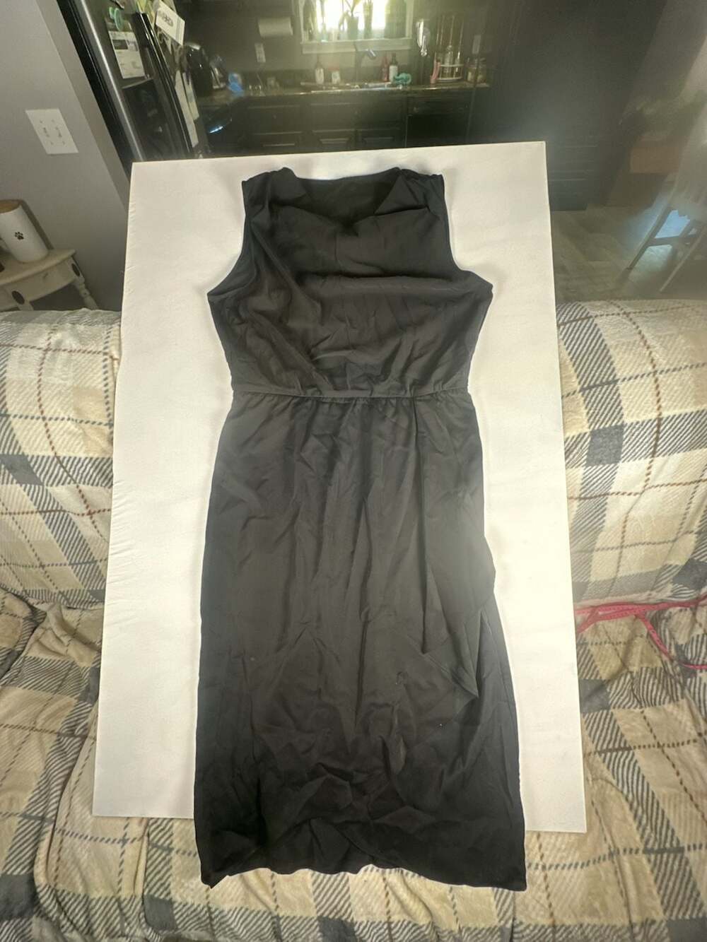 Halara Black Sleeveless Cowl Neck Ruffle Maxi Dress Size XL#1080